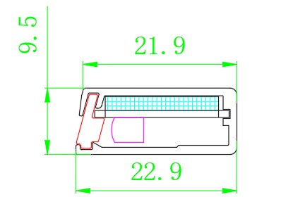 Infrared touch frame cross-section with key dimensions